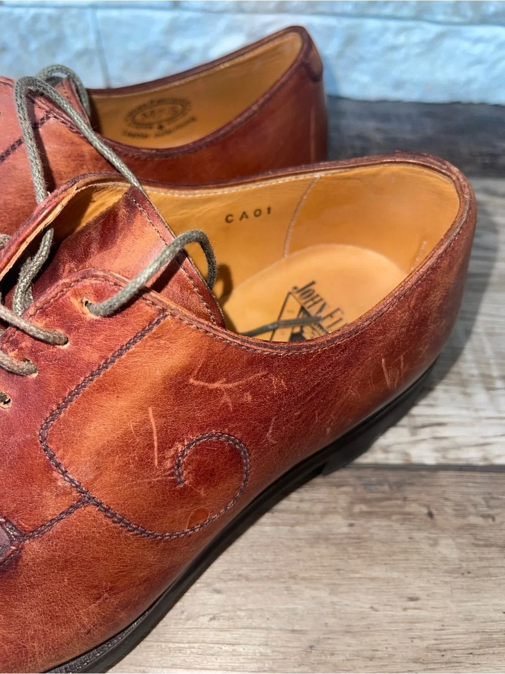 John Fluevog Gateway Angels Anfield Reddish Brown Men’s Size 7.5